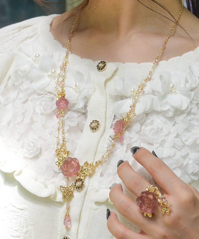 Elegant Rose Necklace – axes femme from JAPAN