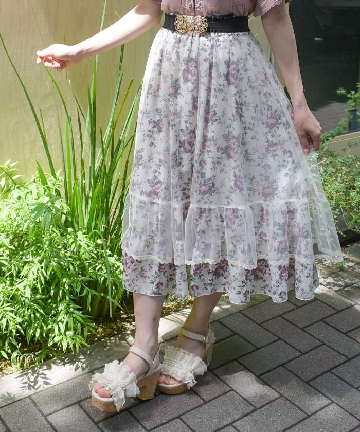 Multi Way Lace Floral Pattern Skirt – axes femme from JAPAN