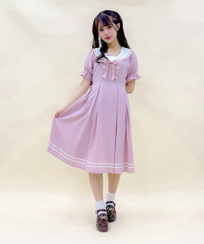 Striped Sailor Dress – axes femme from JAPAN