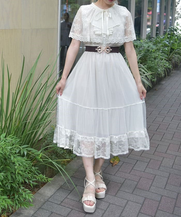 Cape Style Tulle Dress – axes femme from JAPAN