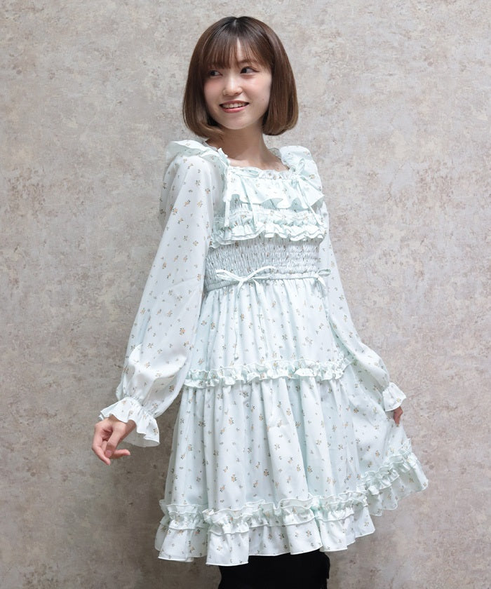 frill long sleeve dress Gather Frill Long Sleeve Dress – axes femme from JAPAN