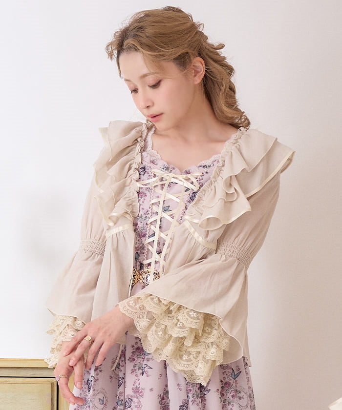 トップス mixing frills bolero Lace Sleeve Frill Bolero – axes femme from JAPAN