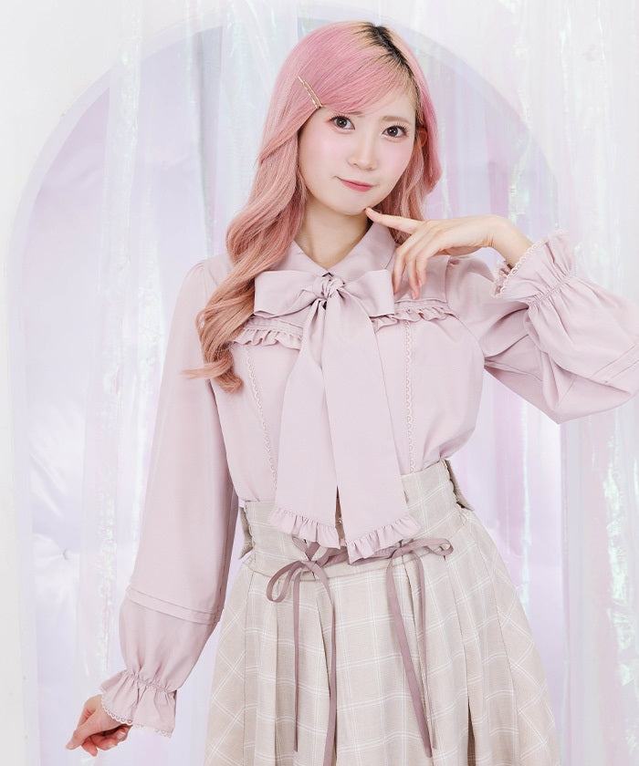 Frill Blouse with Bowtie Ribbon (Pre-order) – axes femme from JAPAN