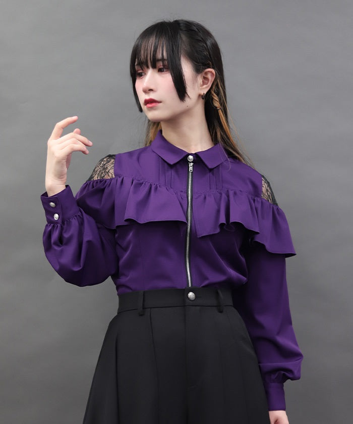 Front Zipper Blouse – axes femme from JAPAN