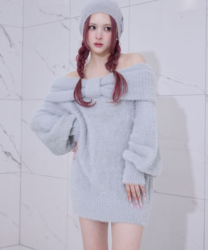 Big Ribbon Off-Shoulder Dress axes femme from JAPAN Big Ribbon Off-Shoulder Dress axes femme from JAPAN