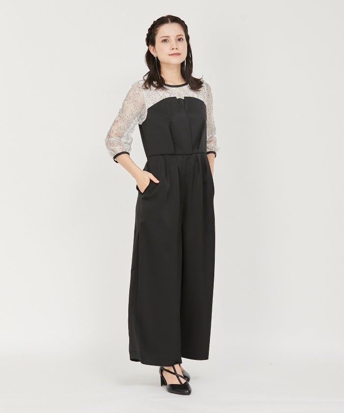 Lace Panel Rompers – axes femme from JAPAN