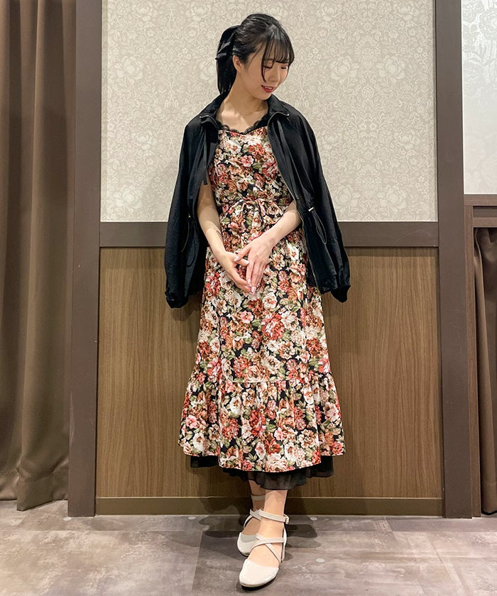 Vintage Floral Pattern Jumper Dress – axes femme from JAPAN