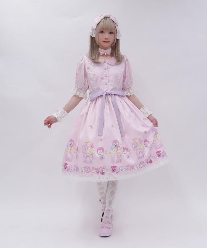 Pansy Cupcakes Pattern Dress – axes femme from JAPAN