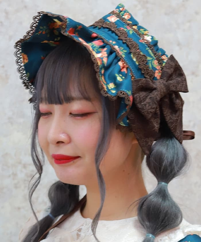 Antique Rose Pattern Half Bonnet – axes femme from JAPAN
