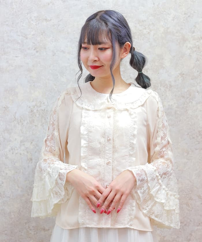 Lacy Princess Sleeves Blouse – axes femme from JAPAN