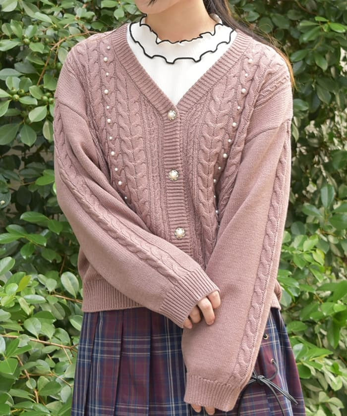最新ハーリップトゥ　Layered Cable Knit cardigan 新品 herlipto Layered Cable Knit Cardigan
