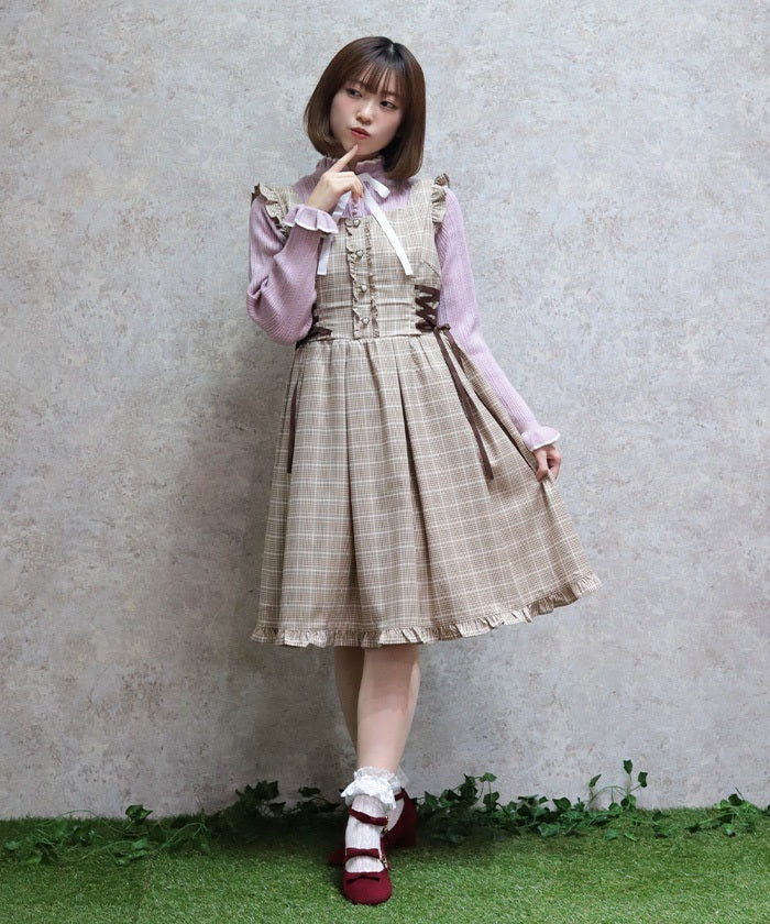 side lace up dress Side Lace-Up Jumper Dress – axes femme from JAPAN