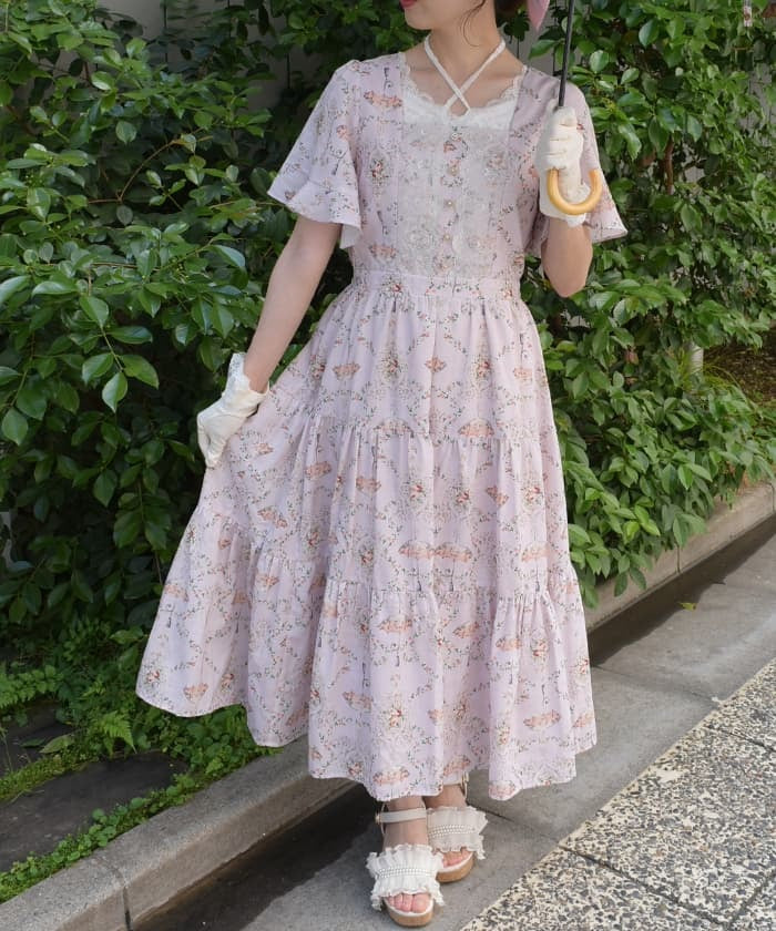 Reine Rose Pattern Dress – axes femme from JAPAN