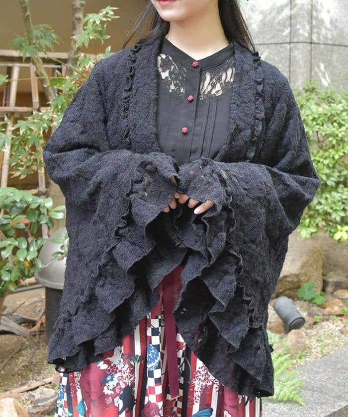 Brushed Lace Princess Sleeves Design Bolero – axes femme from JAPAN