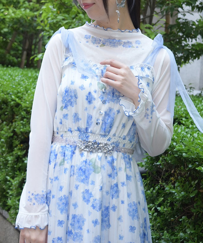 Hydrangea Print Sheer Inner – axes femme from JAPAN