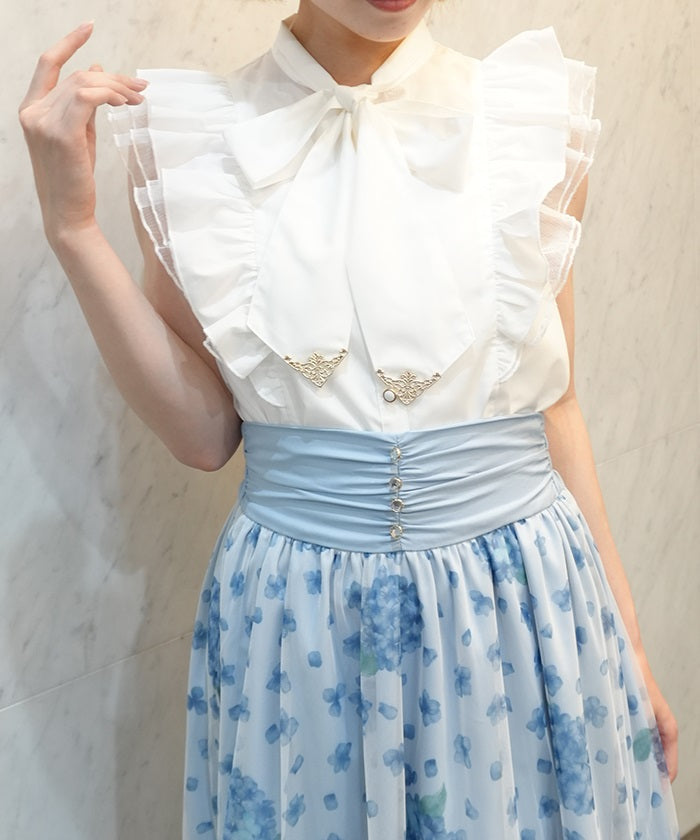 Tulle Frill Sleeveless Blouse (Pre-order) – axes femme from JAPAN