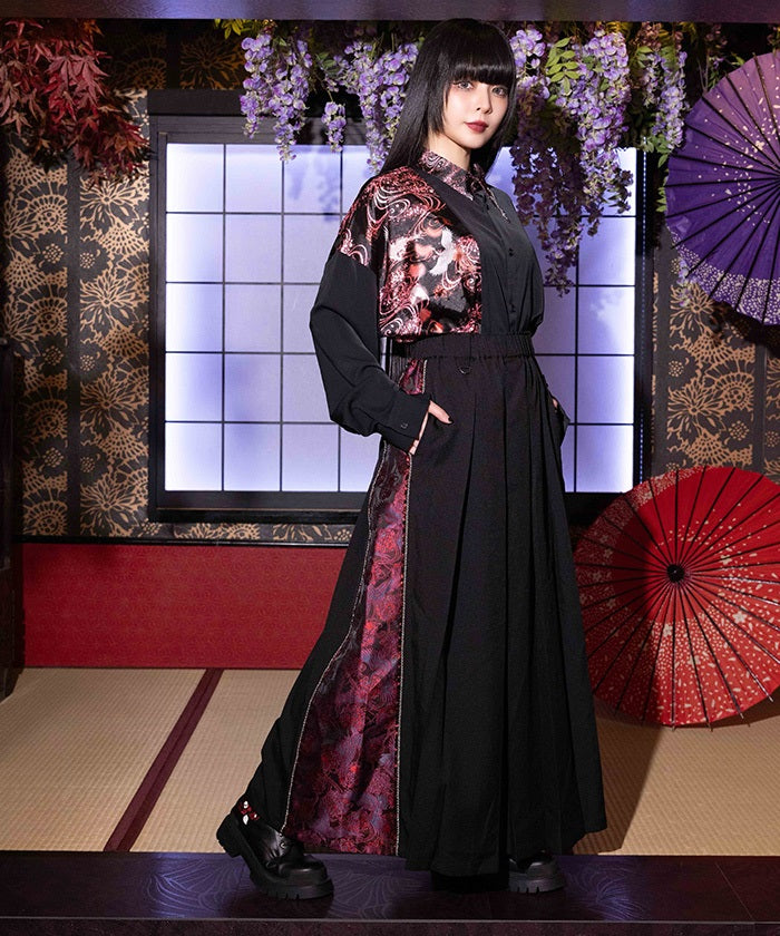 Crane & Moon Pleated Hakama Pants – axes femme from JAPAN