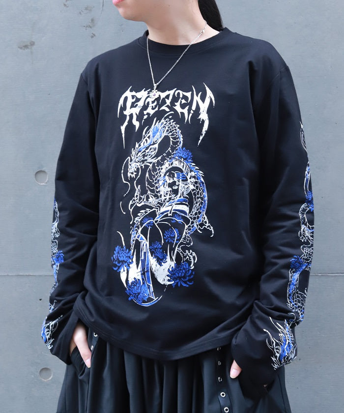 Oiran & Dragon Long T-Shirt – axes femme from JAPAN