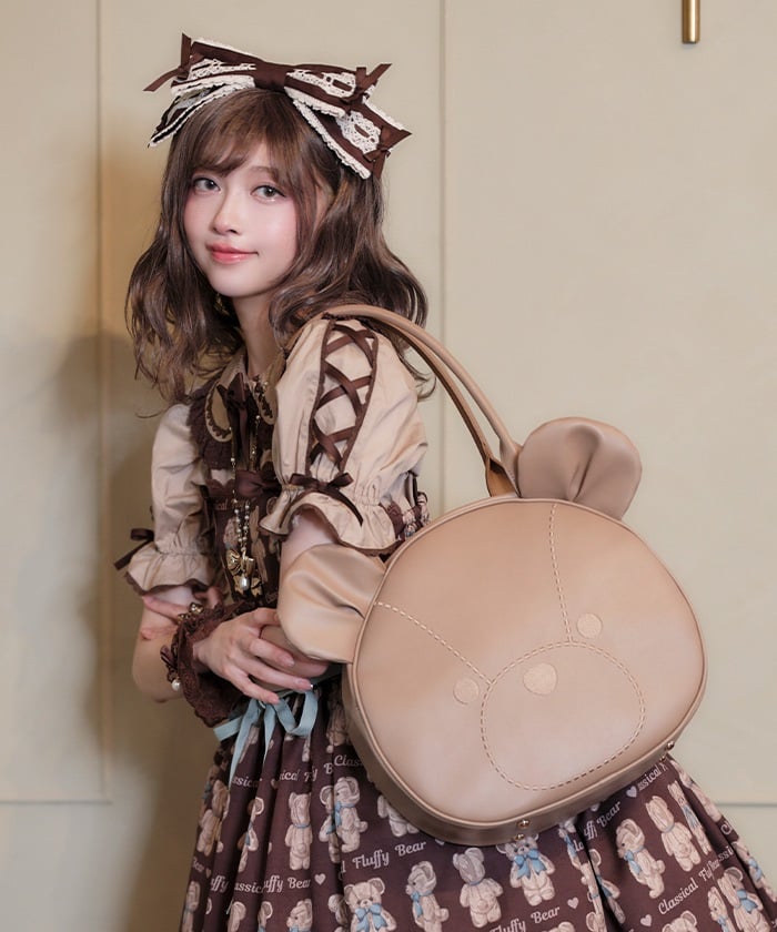axesfemme kawaii クマ型 ハンドバッグ ベージュ Bear Shape Tote Bag – axes femme from JAPAN