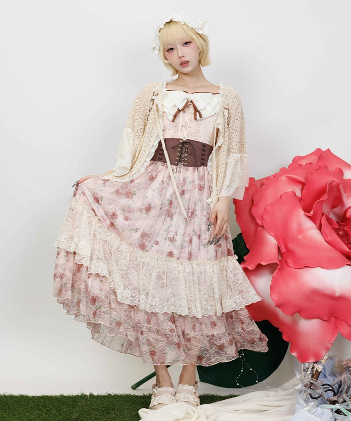 Openwork Knit Cape – axes femme from JAPAN
