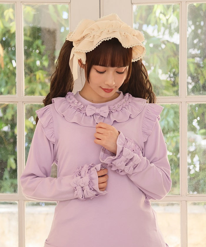 Frill Ribbon Cut-and-Sewn Pullover – axes femme from JAPAN