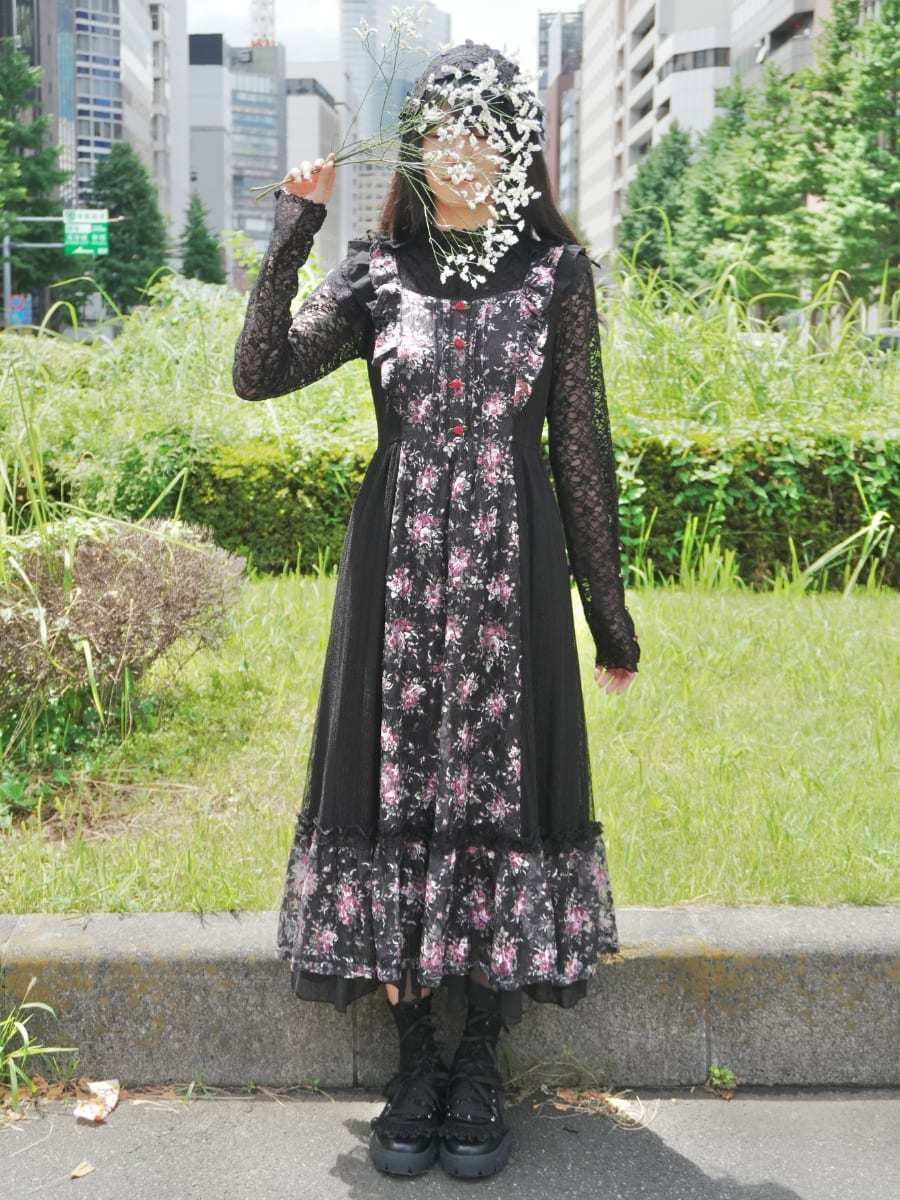 axes femme black dress Dark flower Outfit💐 – from JAPAN Fashion