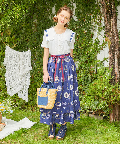 Antique Fruits Pattern Skirt