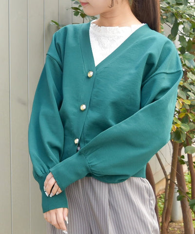 Gold Button Knit Cardigan