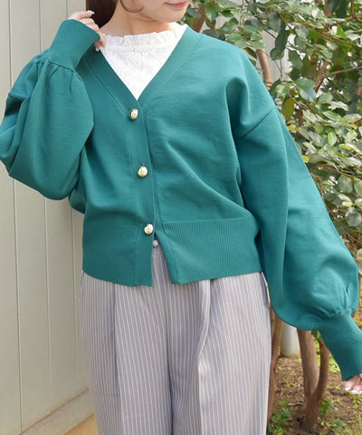 Gold Button Knit Cardigan