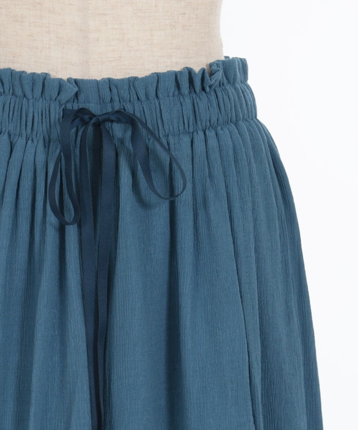 Selectable Length Willow Crepe Wide Pants