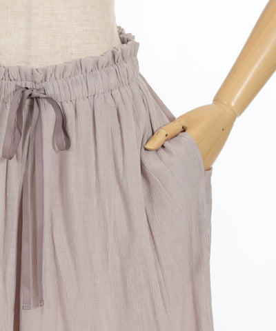 Selectable Length Willow Crepe Wide Pants