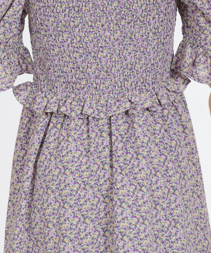 Floral Pattern Short Sleeve Dress