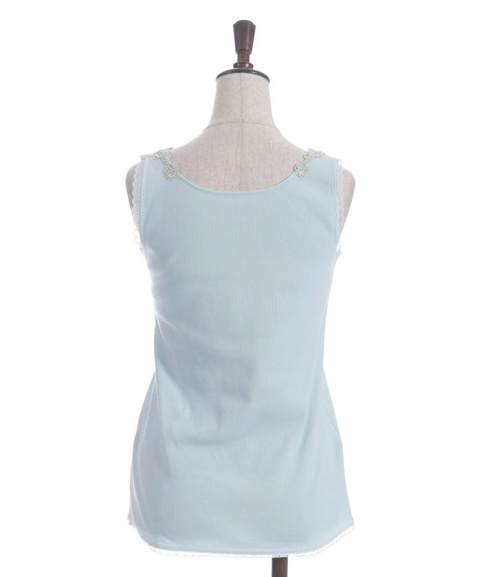 Rose Lace Tank Top with Built-in Cups