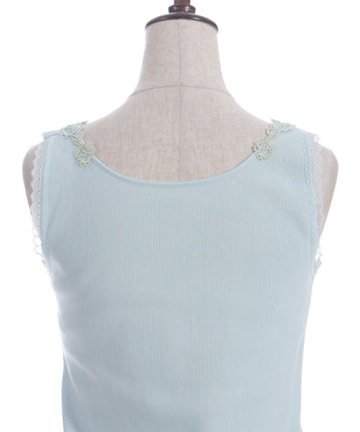 Rose Lace Tank Top with Built-in Cups