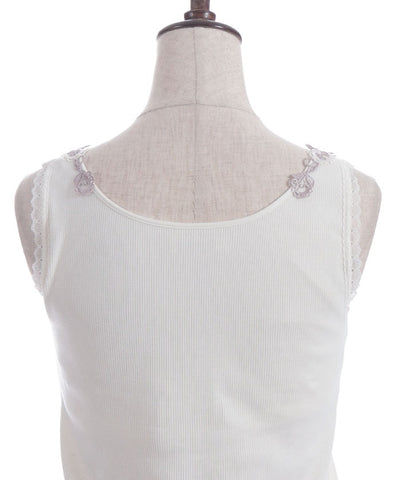 Rose Lace Tank Top with Built-in Cups
