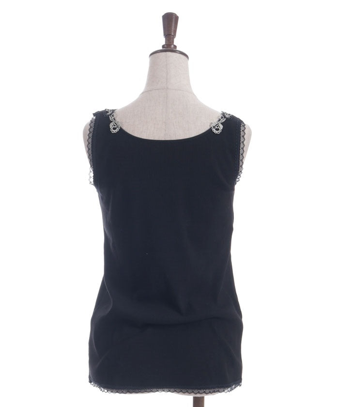 Rose Lace Tank Top with Built-in Cups