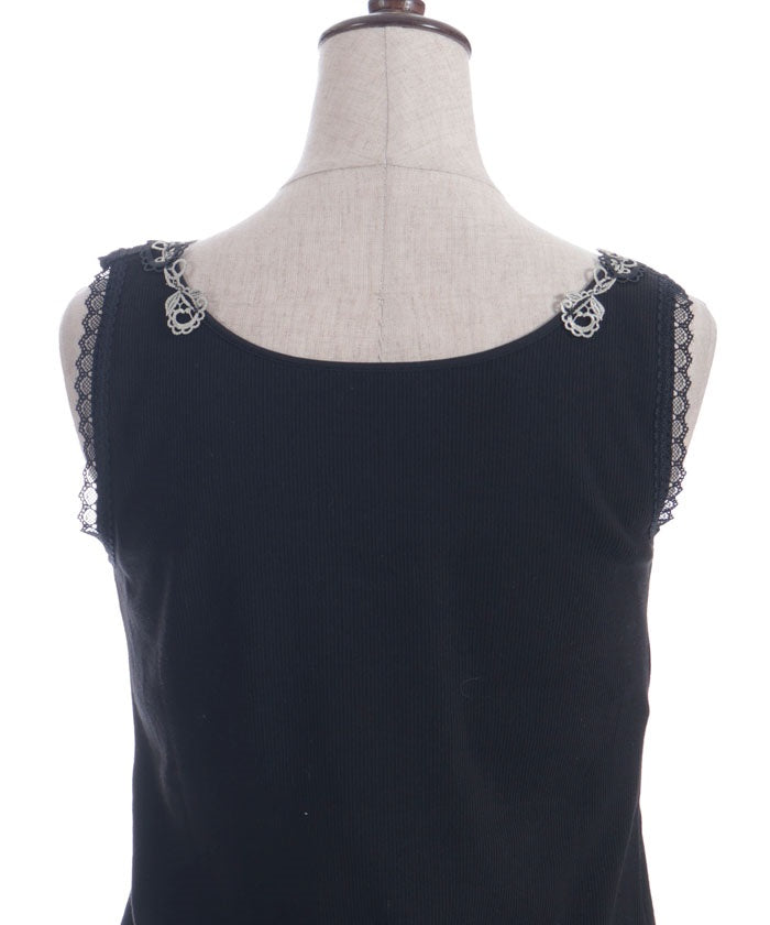 Rose Lace Tank Top with Built-in Cups