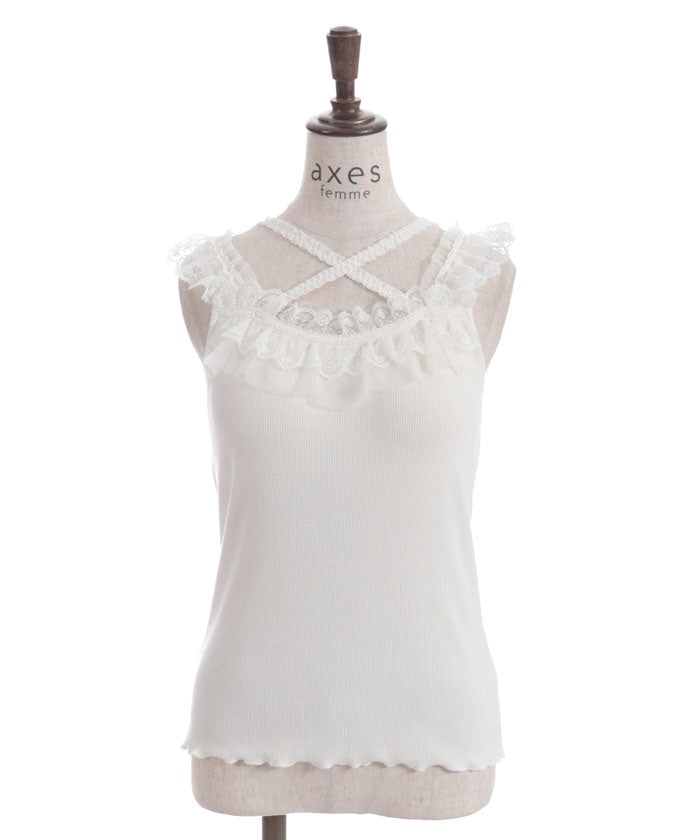 Strap Tank Top with Built-in Cups