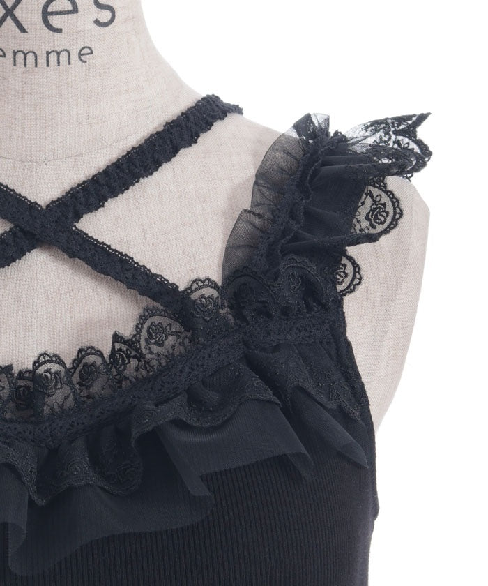 Strap Tank Top with Built-in Cups
