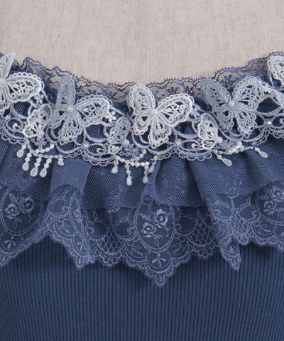 Butterfly Lace Camisole with Built-in Cups