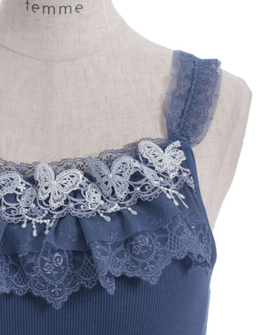 Butterfly Lace Camisole with Built-in Cups