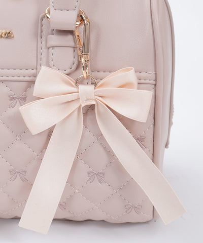 Ribbon Embroidery Quilted Boston Bag (Pre-order)