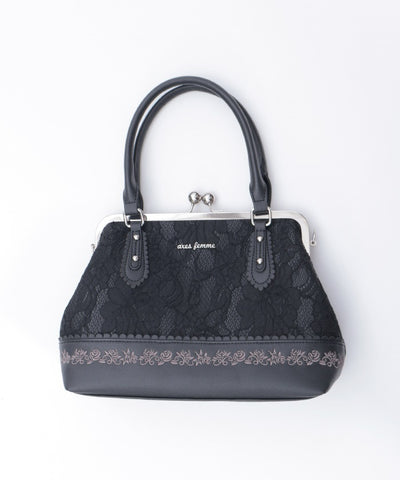 Lace Layered Clasp Boston Bag