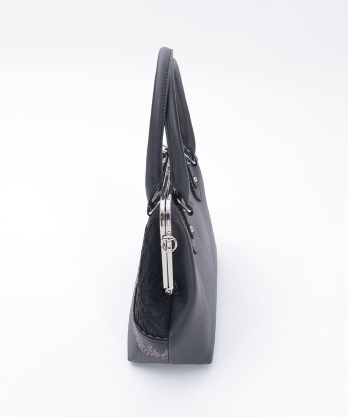 Lace Layered Clasp Boston Bag