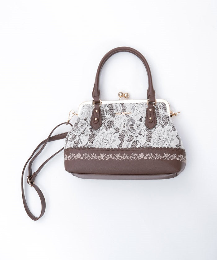 Lace Layered Clasp Boston Bag
