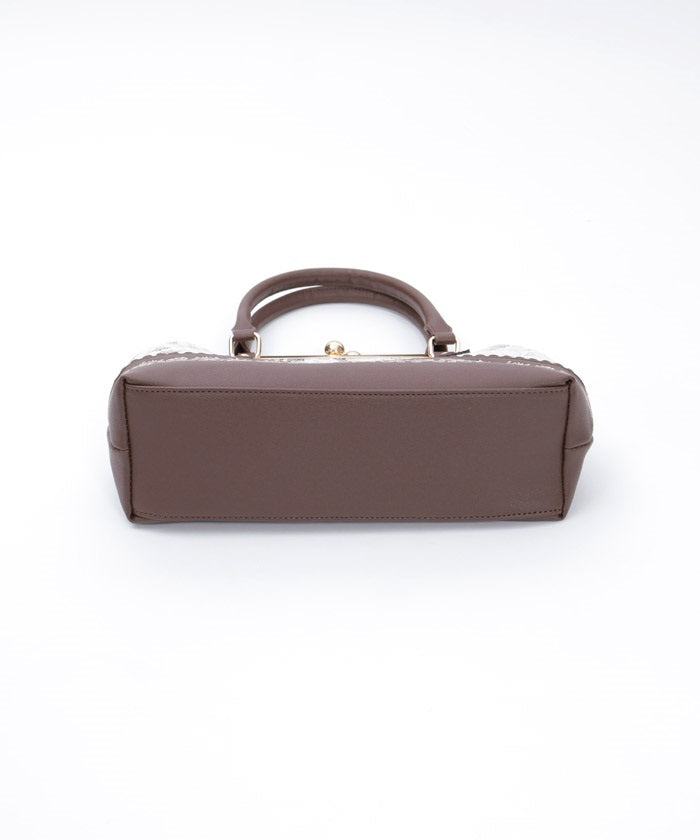 Lace Layered Clasp Boston Bag