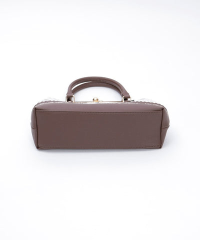 Lace Layered Clasp Boston Bag