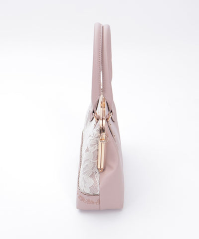 Lace Layered Clasp Boston Bag