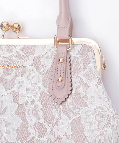Lace Layered Clasp Boston Bag