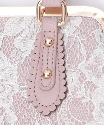 Lace Layered Clasp Boston Bag
